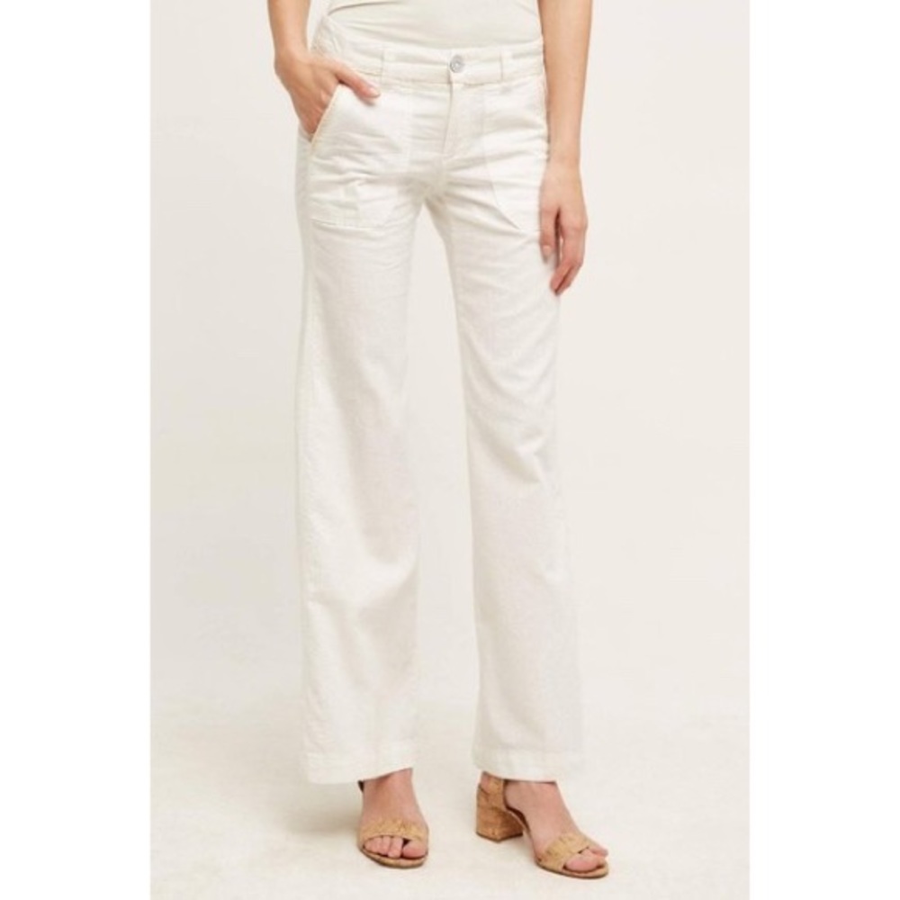 Pilcro and the Letterpress linen wide leg trousers